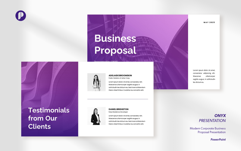 Onyx - Modern Corporate Business Proposal Presentation PowerPoint Template
