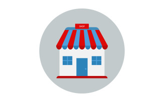 Shop illustrated in vector on white background