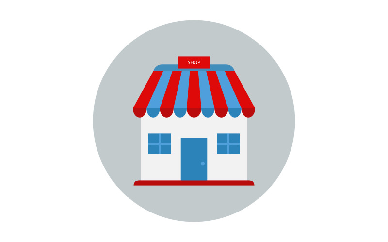 Shop illustrated in vector on white background Vector Graphic