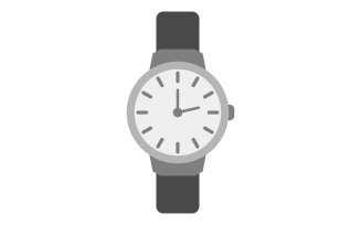 Wrist watch illustrated on background and colored in vector