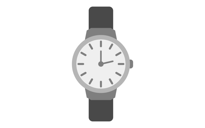 Wrist watch illustrated on background and colored in vector Vector Graphic
