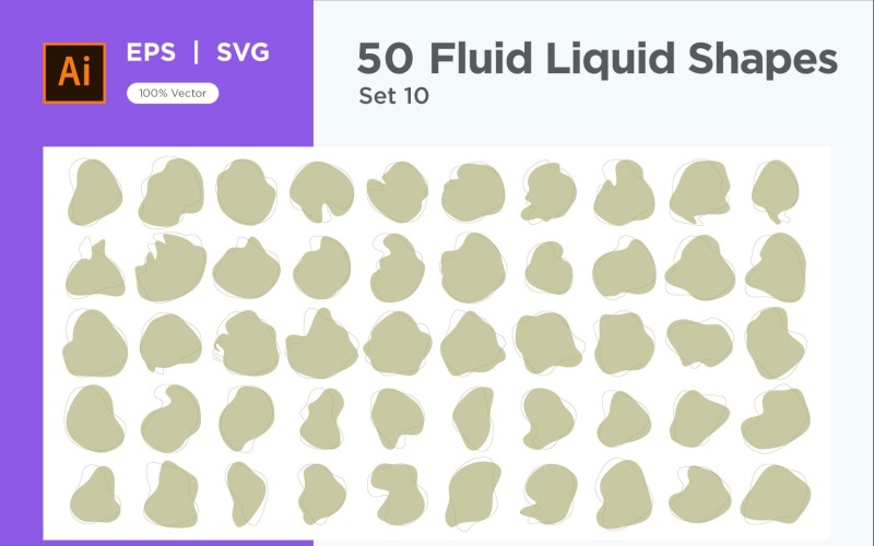 Fluid Liquid Shape V3 50 SET 10 Vector Graphic