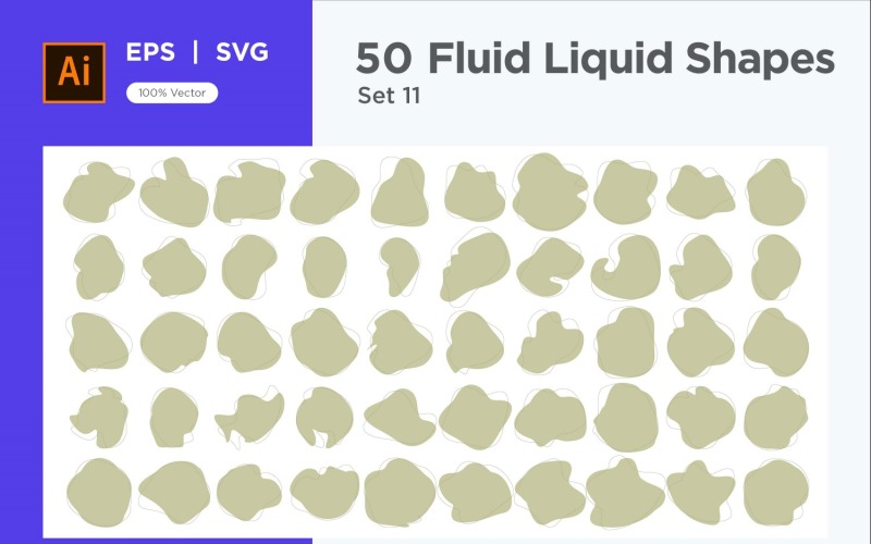 Fluid Liquid Shape V3 50 SET 11 Vector Graphic