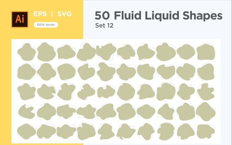 Fluid Liquid Shape V3 50 SET 12 Vector Graphic