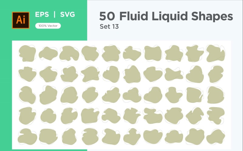Fluid Liquid Shape V3 50 SET 13 Vector Graphic
