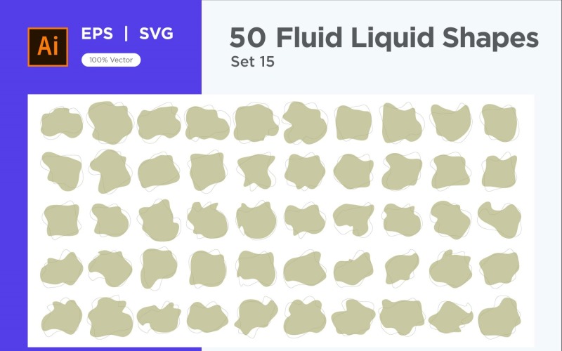 Fluid Liquid Shape V3 50 SET 14 Vector Graphic