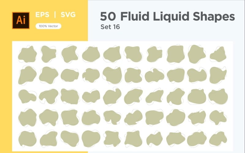 Fluid Liquid Shape V3 50 SET 16 Vector Graphic