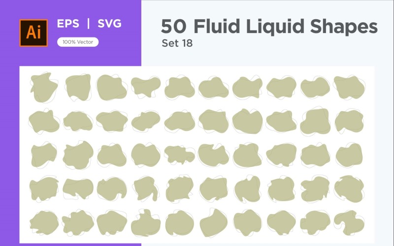 Fluid Liquid Shape V3 50 SET 18 Vector Graphic