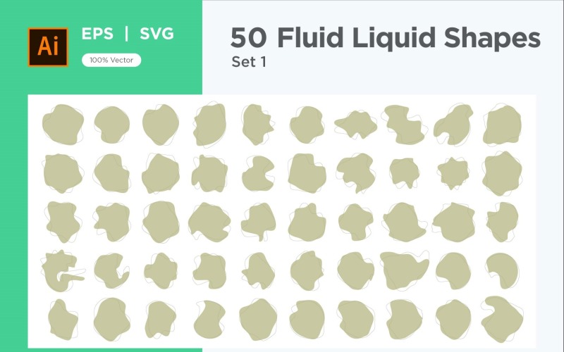 Fluid Liquid Shape V3 50 SET 1 Vector Graphic