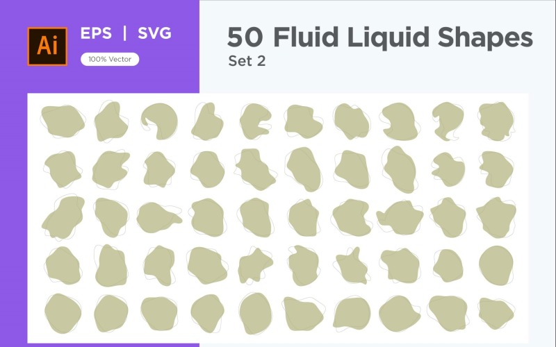 Fluid Liquid Shape V3 50 SET 2 Vector Graphic