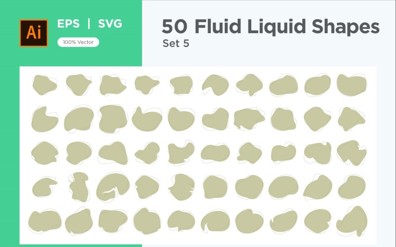 Fluid Liquid Shape V3 50 SET 5 Vector Graphic