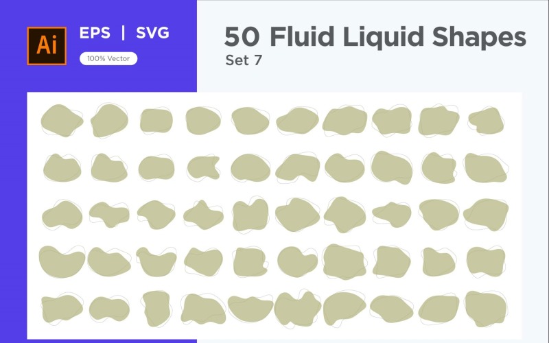 Fluid Liquid Shape V3 50 SET 7 Vector Graphic