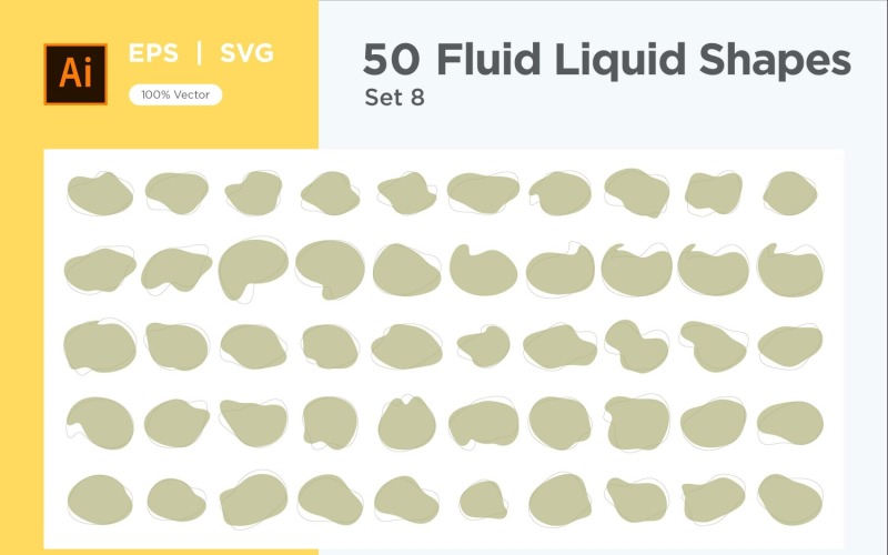 Fluid Liquid Shape V3 50 SET 8 Vector Graphic