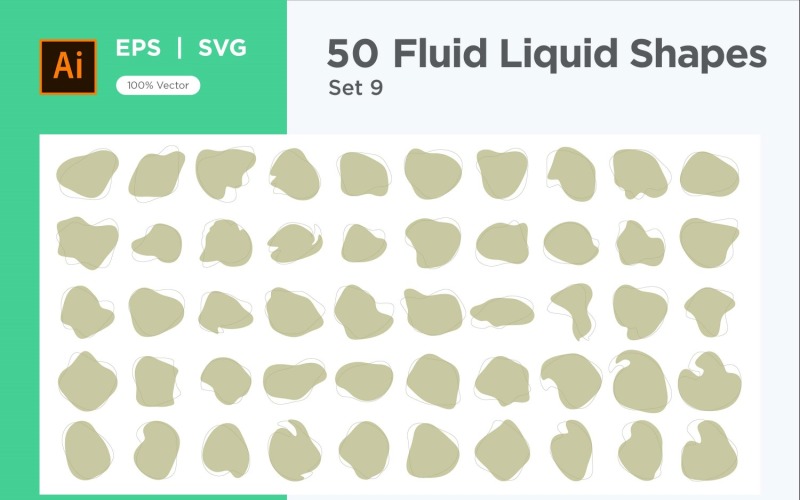 Fluid Liquid Shape V3 50 SET 9 Vector Graphic