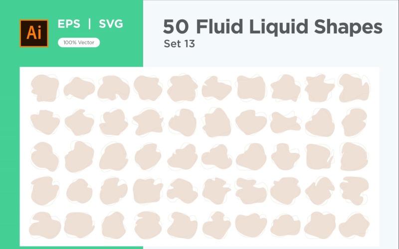 Fluid Liquid Shape V4 50 SET 13 Vector Graphic