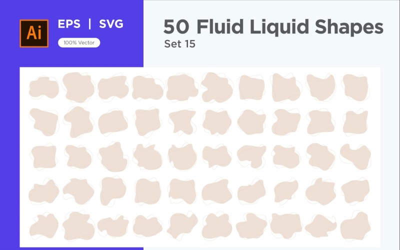 Fluid Liquid Shape V4 50 SET 15 Vector Graphic