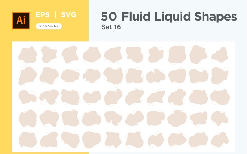 Fluid Liquid Shape V4 50 SET 16 Vector Graphic