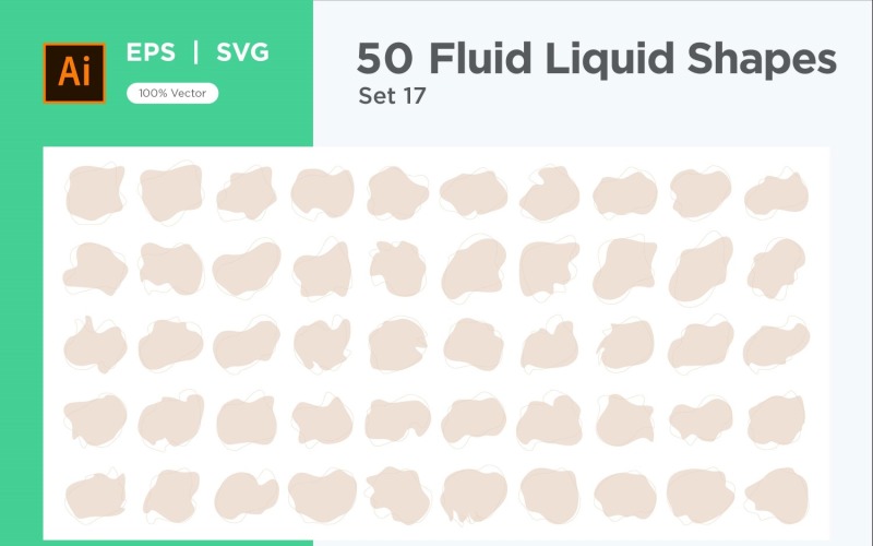 Fluid Liquid Shape V4 50 SET 17 Vector Graphic