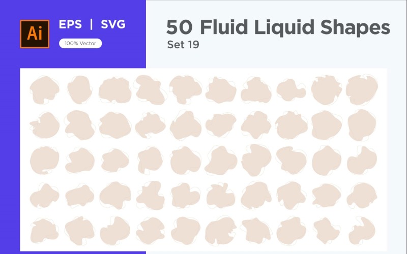 Fluid Liquid Shape V4 50 SET 19 Vector Graphic