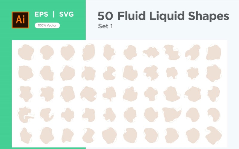 Fluid Liquid Shape V4 50 SET 1 Vector Graphic