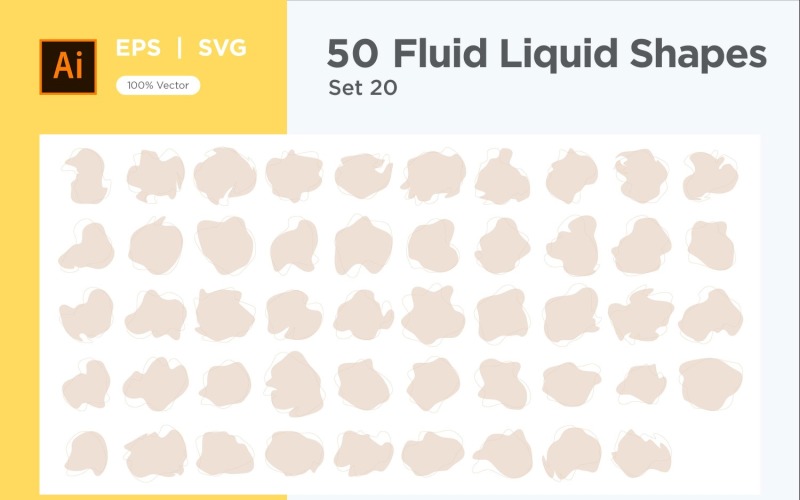 Fluid Liquid Shape V4 50 SET 20 Vector Graphic