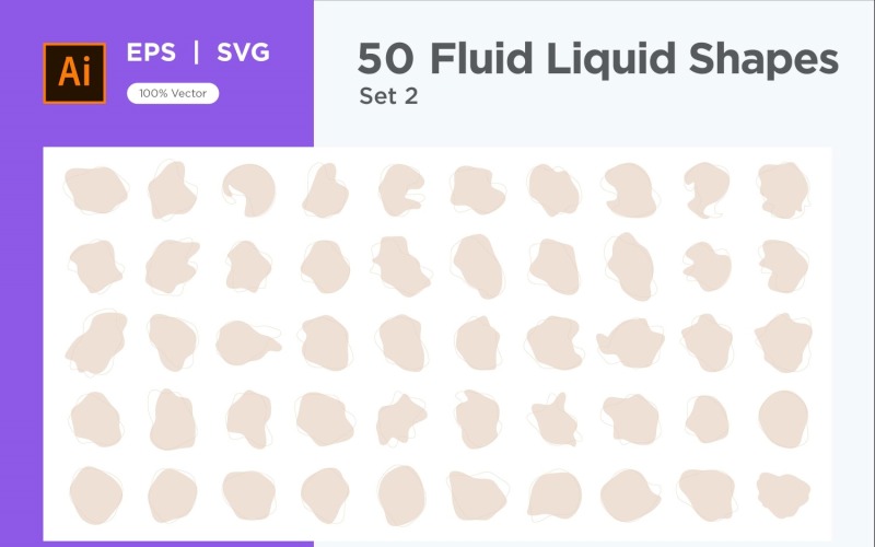 Fluid Liquid Shape V4 50 SET 2 Vector Graphic