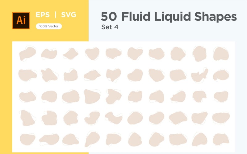 Fluid Liquid Shape V4 50 SET 4 Vector Graphic