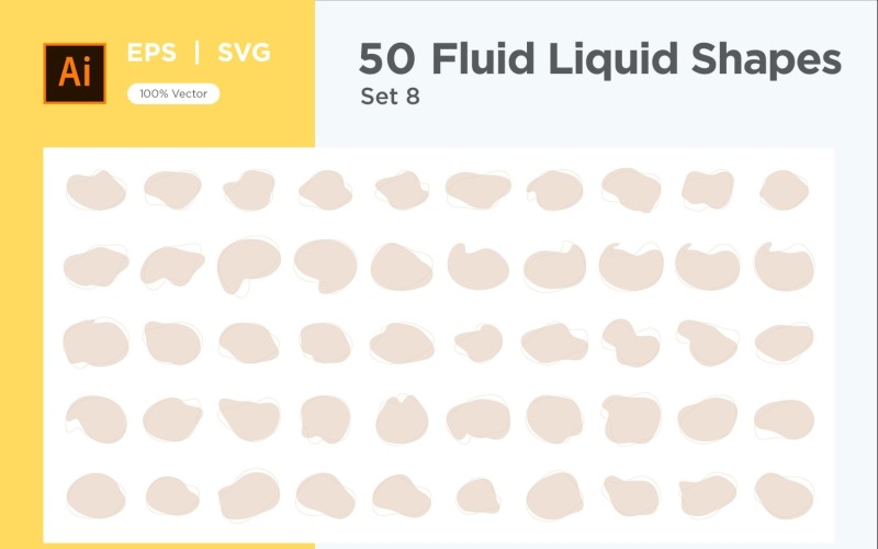 Fluid Liquid Shape V4 50 SET 8 Vector Graphic