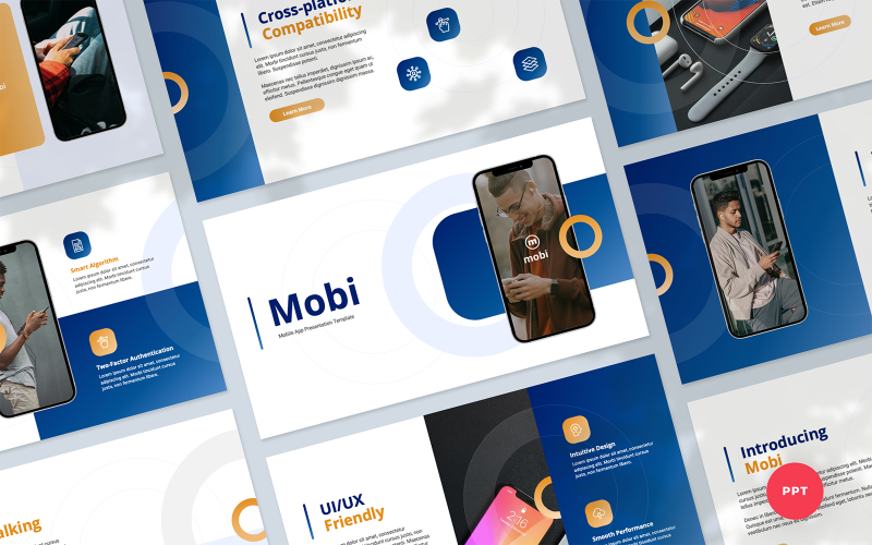 Mobi - Mobile App Presentation Template PowerPoint Template