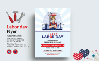 Us Labor Day Party Invitation Flyer Template