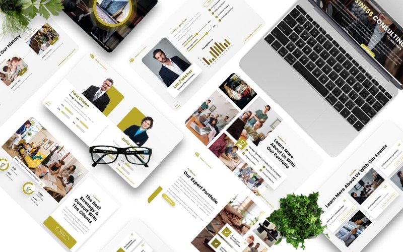 Genzo - Business Consulting Powerpoint Templates PowerPoint Template