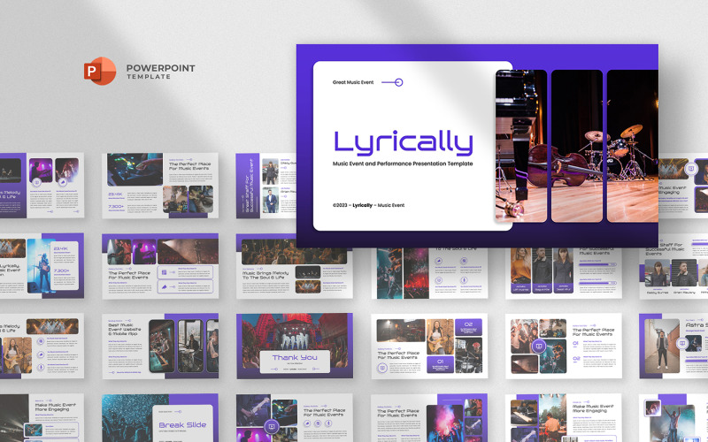 Lyrically - Music Event Festival Powerpoint Template PowerPoint Template