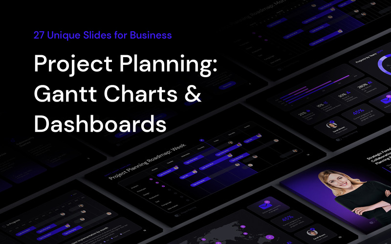 Project: Gantt Charts & Dashboards for PowerPoint PowerPoint Template