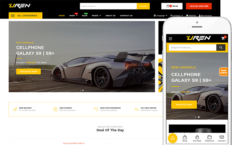 Uren - Car Accessories Shop Theme WooCommerce Theme