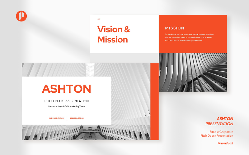 Ashton – Simple Corporate Pitch Deck Presentation PowerPoint Template