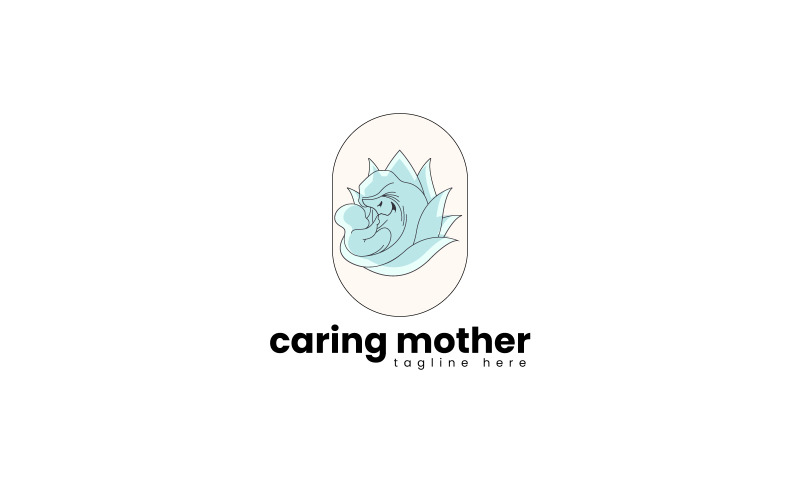 Caring Mother Child Care Logo Logo Template