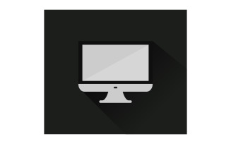 Computer icon illustrated on a white background in vector