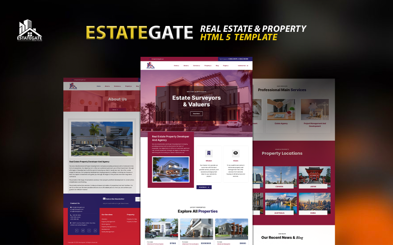 Estategate | Real Estate Single Property HTML5 Template Website Template