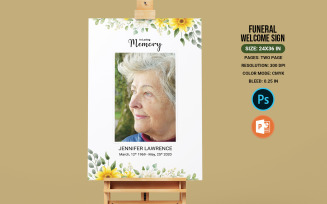 Funeral Welcome Sign Poster Template