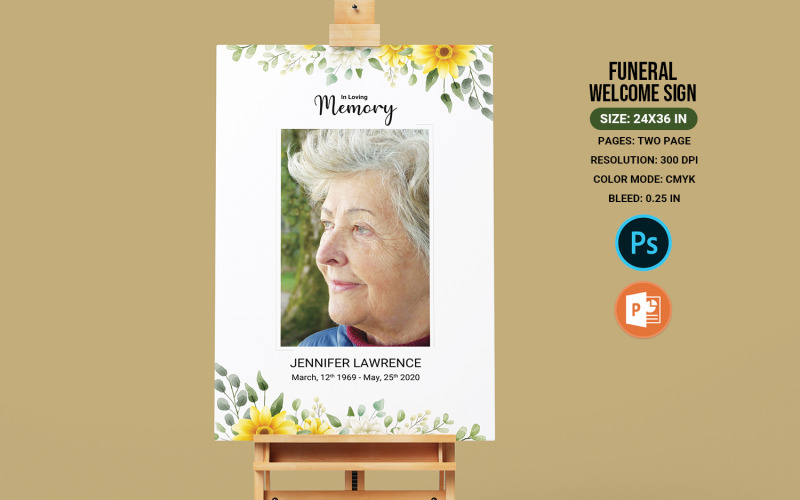 Funeral Welcome Sign Poster Template Corporate Identity