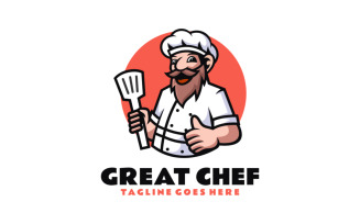 Great Chef Mascot Cartoon Logo