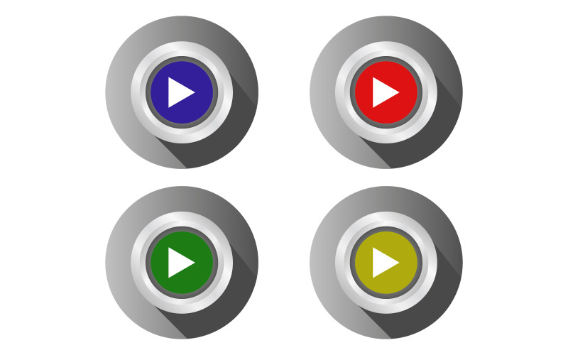 Play colorful button on white background in vector Vector Graphic