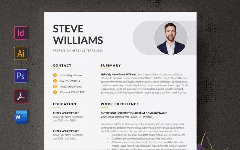 Simple Resume or CV Templates Resume Template