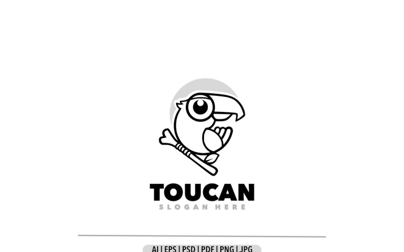 Toucan line simple design logo Logo Template