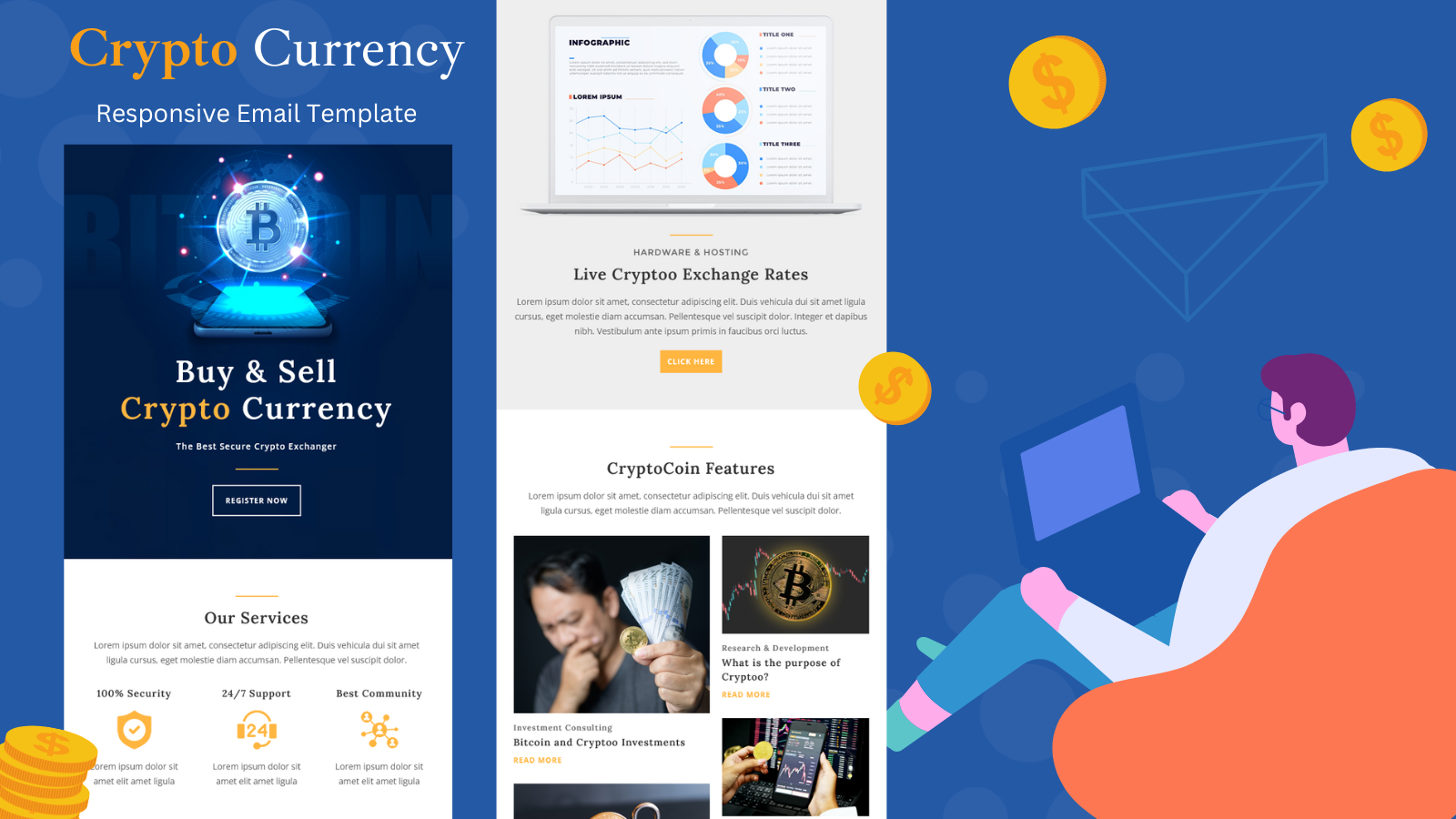 Crypto Currency – Multipurpose Responsive Email Template