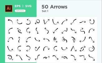 Hand Drawn Abstract Arrow Design 50 SET V 1