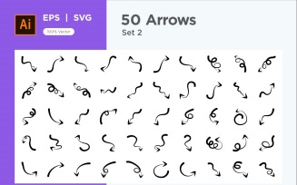 Hand Drawn Abstract Arrow Design 50 SET V 2