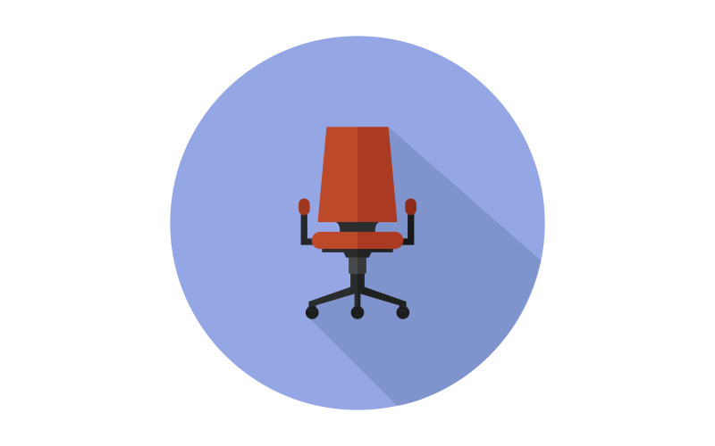 Office chair illustrated in vector on a white background Vector Graphic