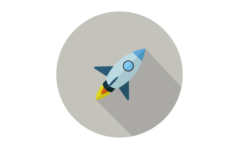 Rocket illustrated on a white background in vector Vector Graphic