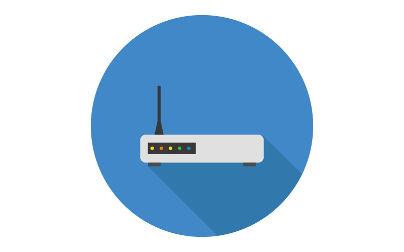 Router illustrated on a white background in vector Vector Graphic